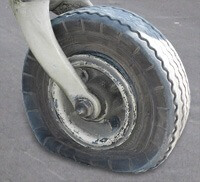 Flat aircraft tire