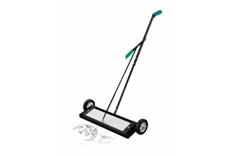 The EZ Clean load release magnetic broom makes clean up a breeze. This sweeper is 24 inches wide and designed for smooth surfaces.