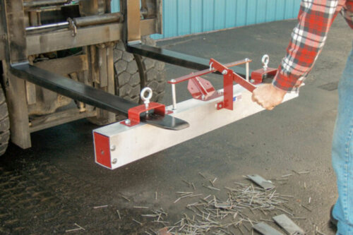 This wheeled, dual purpose magnetic sweeper can be mounted on a vehicle or pushed as a handheld broom. 48 inch wide with a quick release lever to easily separate metal debris from the magnet.