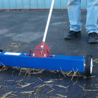 This wheeled, handheld push magnet works on any surface and has an auto release feature for easy cleaning